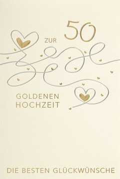 Doppelkarte "Goldene Herzen" - Goldene Hochzeit