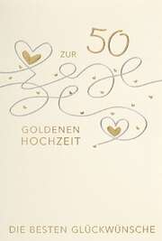 Doppelkarte "Goldene Herzen" - Goldene Hochzeit Doppelkarte "Goldene Herzen" - Goldene Hochzeit