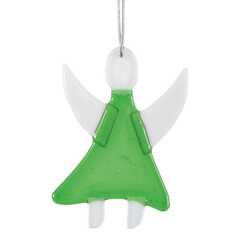 Baumschmuck aus Glas "Engel" - grün Baumschmuck aus Glas "Engel" - grün