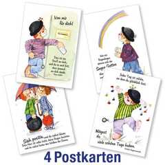 Postkartenserie: Clown - gemischte Motive 4 Stk. Postkartenserie: Clown - gemischte Motive 4 Stk.