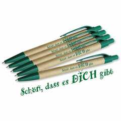 Kugelschreiber "Schön, dass es dich gibt" grün (5 Stück)