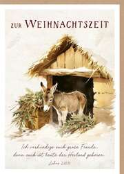 Faltkarte "Zur Weihnachtszeit" - Esel Faltkarte "Zur Weihnachtszeit" - Esel