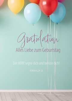 Faltkarte "Gratulation" - Luftballons