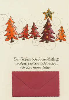 Faltkarten Weihnachten/Neujahr - 5 Stück
