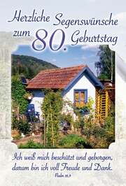 Faltkarte: Herzliche Segenswünsche zum 80. Geburtstag - Geburtstag Faltkarte: Herzliche Segenswünsche zum 80. Geburtstag - Geburtstag